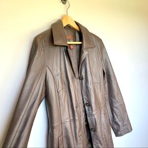 DANIER Genuine Leather Brown Duster Jacket, S/P